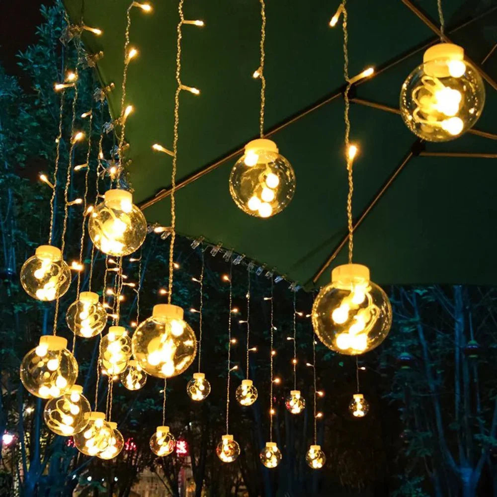 Solar Pendant String Lights, LED Outdoor Garden Patio Decorative Lights