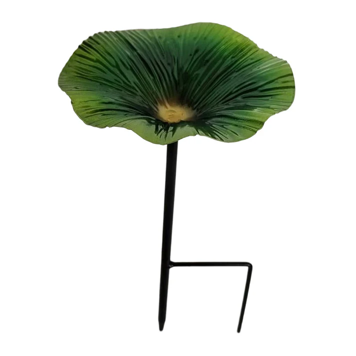 Hand Painted Flower Bird Feeder Stake, Colorful Iron Garden Decor for Outdoor Spaces