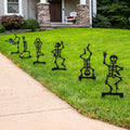 6-Piece Halloween Skeleton Yard Stakes Set - Outdoor Lawn Decorations