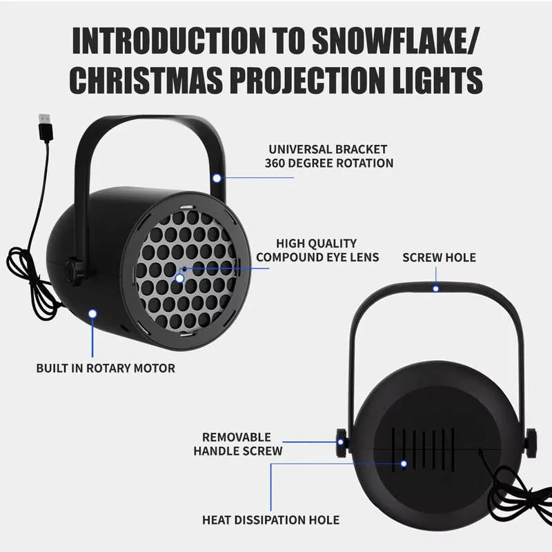 USB Christmas Light Projector for Indoor Holiday Decorations
