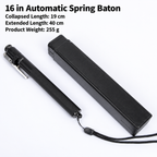 Extended and collapsed telescoping stick shown beside its storage case