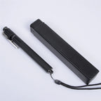 Compact telescoping stick displayed beside its black storage case