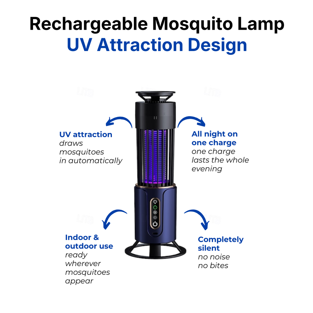 Rechargeable UV Mosquito Trap Lamp for Indoor and Outdoor Use