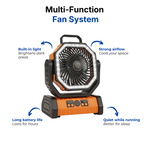 Portable 3-in-1 Camping Fan with LED Light and 20000mAh Battery