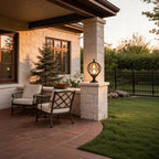 Outdoor Globe Pillar Light, Retro Glass Globe Post Lamp for Garden and Pathway