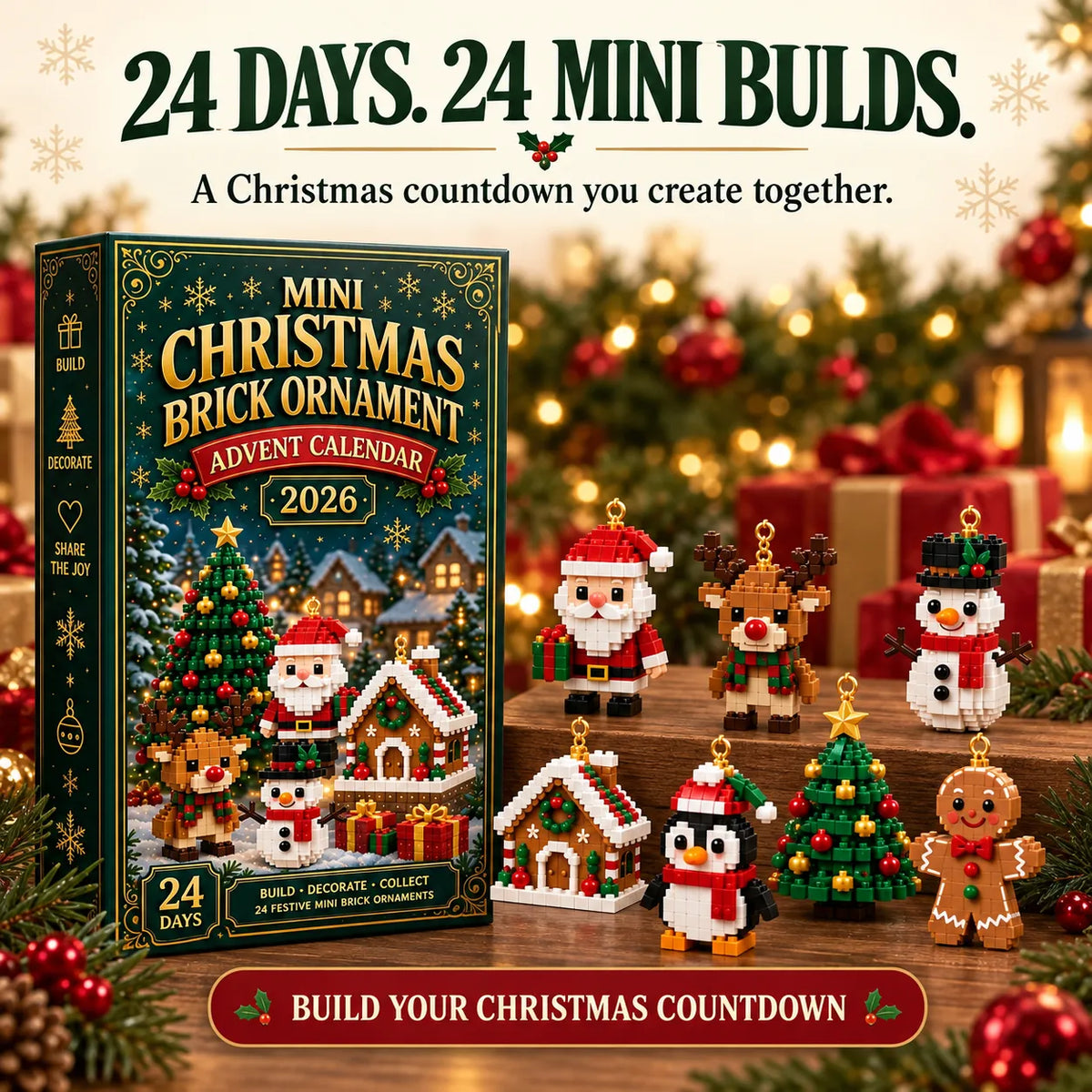Christmas brick calendar introducing 24 daily mini builds