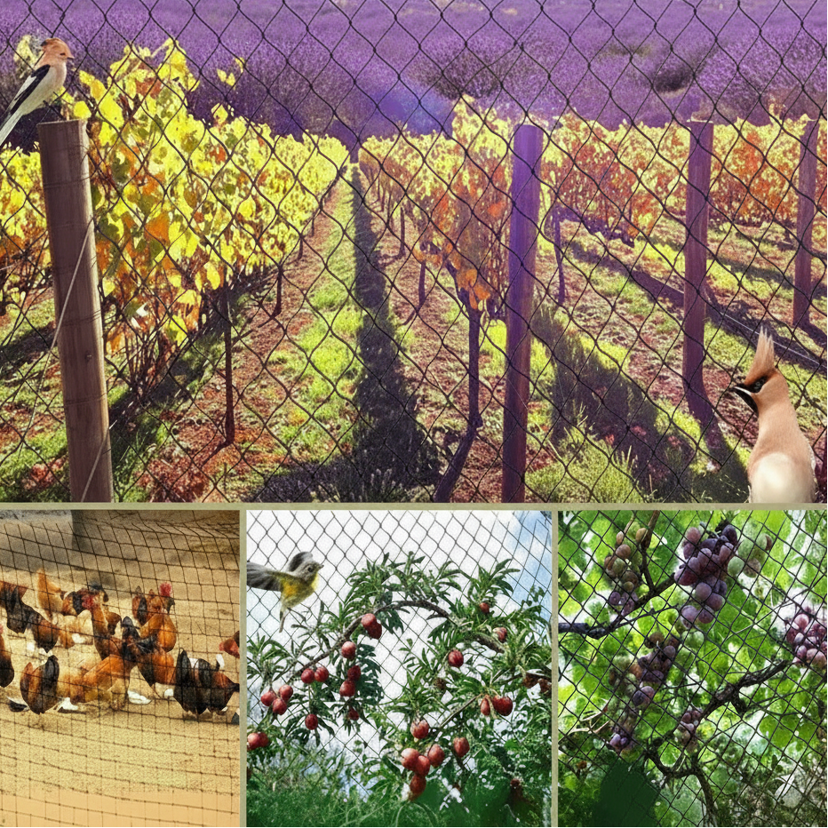 UV-resistant garden netting for birds, deer, fruit trees and vineyards