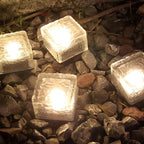 Outdoor Solar Ice Cube Lights, LED Step Lights for Garden Path & Patio