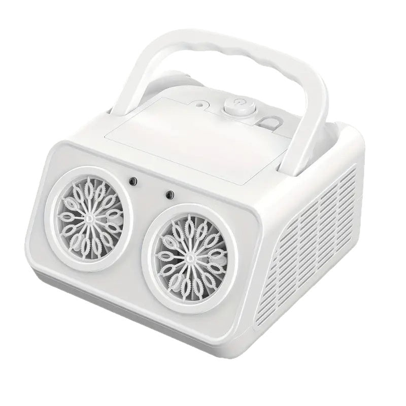White LED multi-hole bubble machine with portable handle
