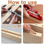 How to use a woodworking center marking gauge for measuring, drilling and aligning dowel holes in wood